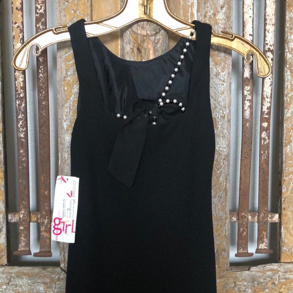 DONNA RICCO BLACK FORMAL DRESS PEARLS 10 NEW EVENING MADE IN USA
